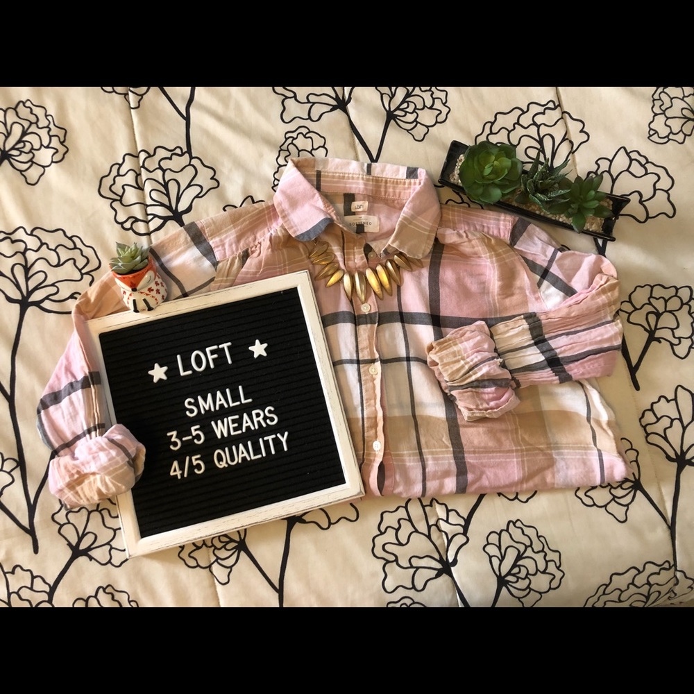 [ LOFT ] Spring Plaid Button Up Shirt